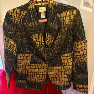 Chicos navy and gold blazer